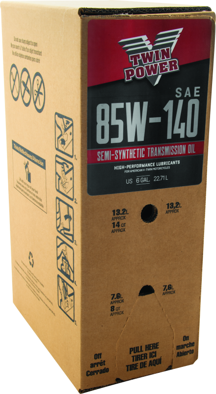 TWP539029-Twin Power 85W140 Semi-Synthetic Transmission Lube 6 Gallon Bag In Box-Gear Oils-TwinPower