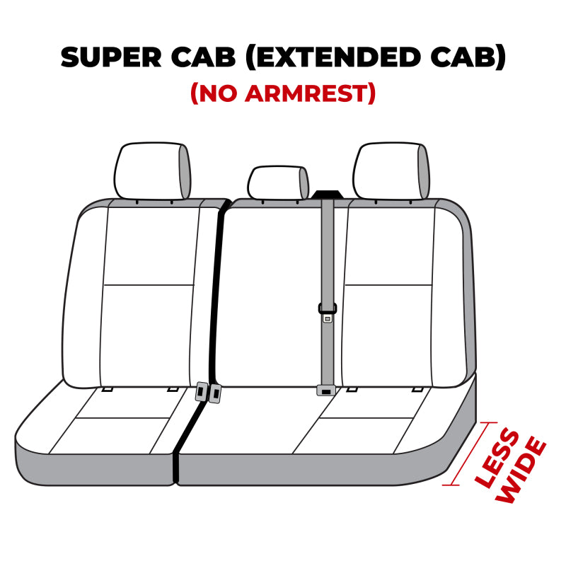 Carhartt logo patch on Covercraft SeatSaver second row seat cover in Gravel