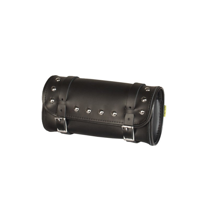 WAM8064A-Willie & Max Universal Studded Leather Tool Bag (11 in L x 5.5 in W x 4 in H) - Black-Bags - Bike Bags-Willie & Max