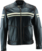 Load image into Gallery viewer, RIV094382-River Road Hoodlum Vintage Leather Jacket Black - Small-Jackets - Leather-River Road