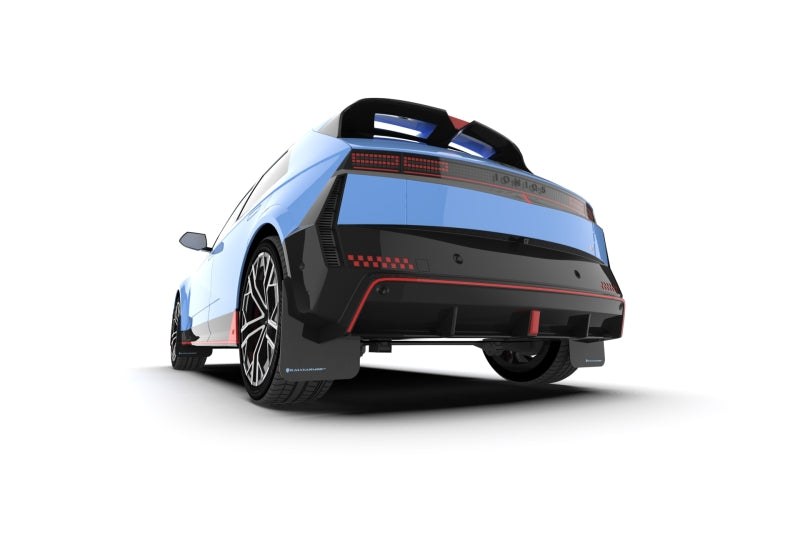 RALMF117-UR-BLK-PBL-Rally Armor 2025+ Hyundai Ioniq 5 N Black Mud Flap w/ Light Blue Logo-Mud Flaps-Rally Armor