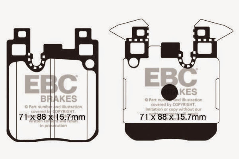 EBCDP22133-EBC 14+ BMW 228 Coupe 2.0 Turbo Brembo calipers Greenstuff Rear Brake Pads-Brake Pads - Performance-EBC