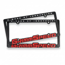 Load image into Gallery viewer, GrimmSpeed license plate frame, red text, pair