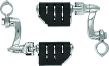 Load image into Gallery viewer, KUR7555-Kuryakyn Trident Dually Longhorn Offset 1-1/4inch Clamp Chrome-Footpegs-Kuryakyn
