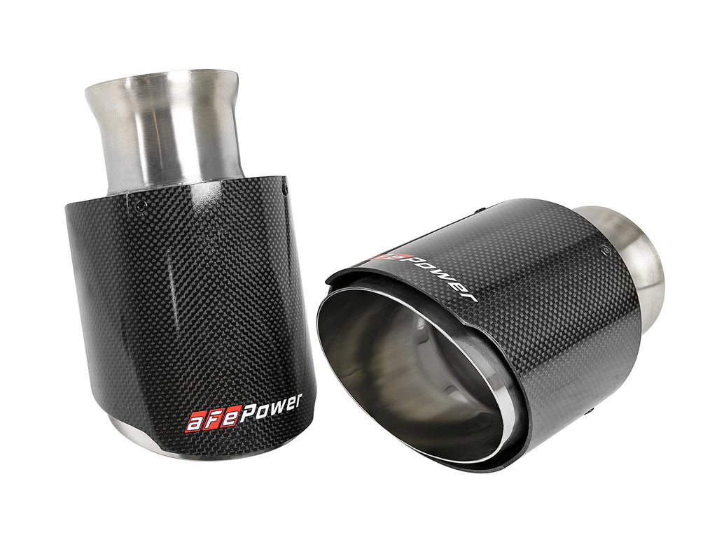 aFe aFe MACH Force-XP 4-1/2in Carbon Fiber OE Replacement Exhaust Tips - 15-19 Dodge Charger/Hellcat