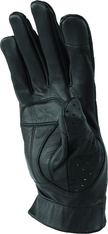 RIV094472-River Road Tucson Leather Perforated Gloves Black - Small-Gloves-River Road