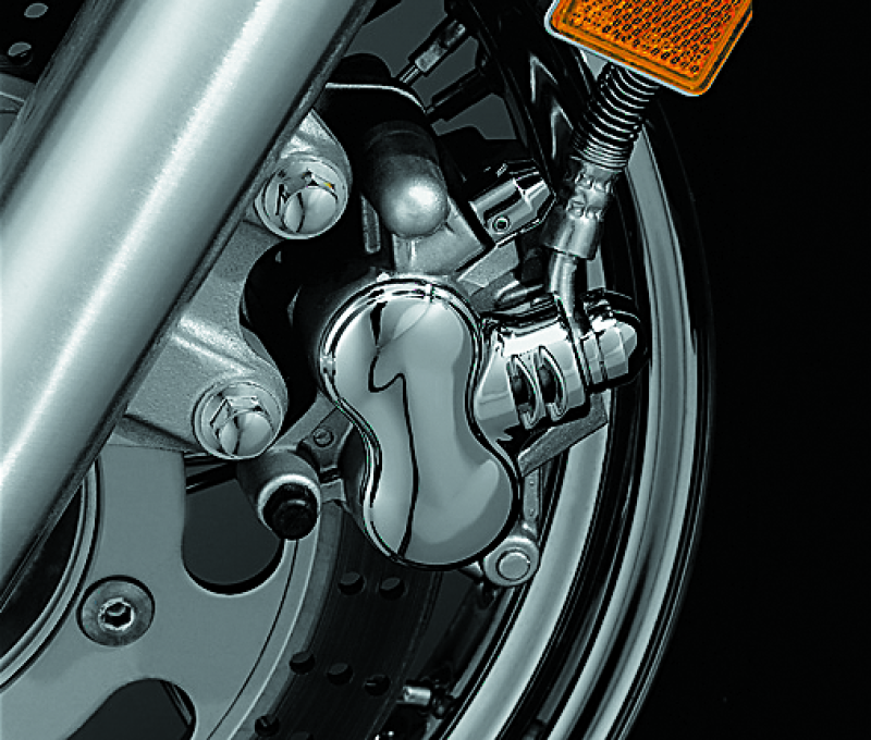 KUR1294-Kuryakyn Front Caliper Cover Metric Chrome-Brake Hardware-Kuryakyn