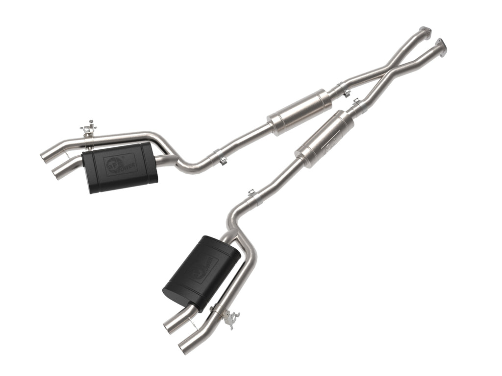 aFe aFe Gemini XV 2.5in 304 SS Cat-Back Exhaust w/Cut-Out 18-22 Kia Stinger V6 3.3L