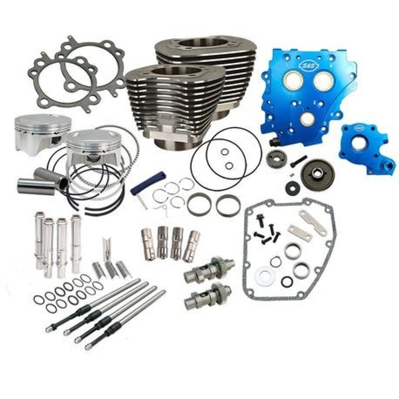S&S Cycle 07-17 4in Bore Power Pack - Wrinkle Black-Piston Sets - Powersports-S&S Cycle