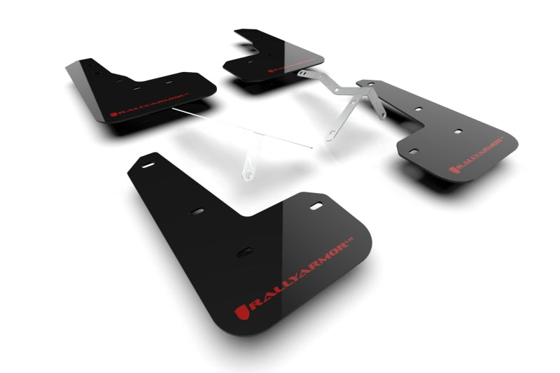 RALMF129-UR-BLK-RD-Rally Armor 23-24 Acura Integra Type S Black Mud Flap w/ White Logo-Mud Flaps-Rally Armor
