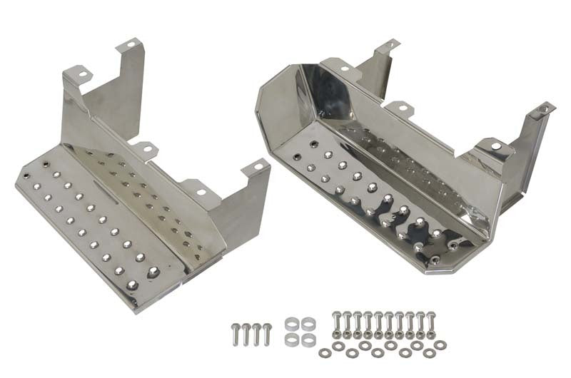 KEN30432-Kentrol 76-95 Jeep CJ7 Wrangler YJ Side Steps Pair - Polished Silver-Steps-Kentrol