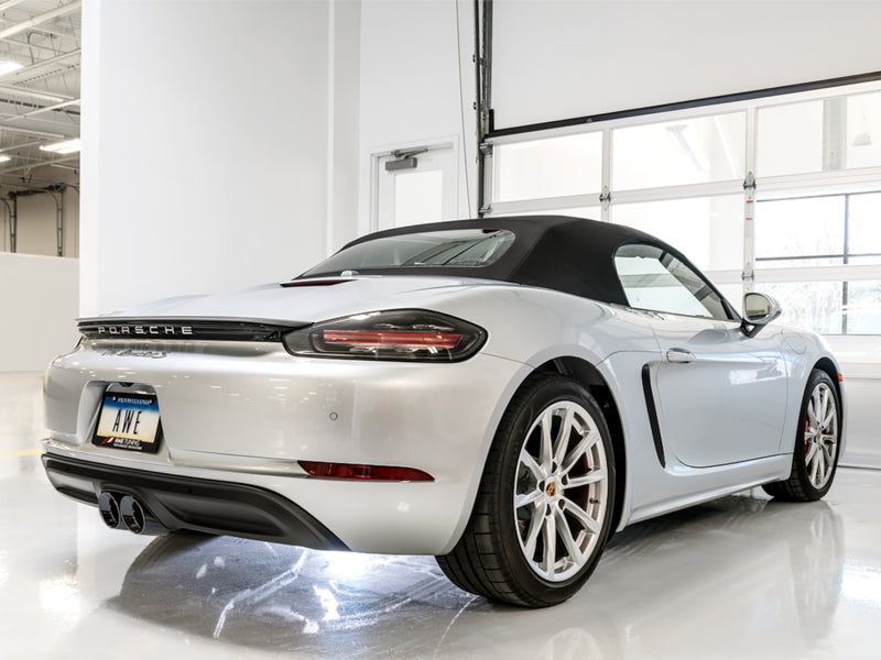 AWE3010-33048-AWE Tuning Porsche 718 Boxster / Cayman Track Edition Exhaust - Diamond Black Tips-Catback-AWE Tuning