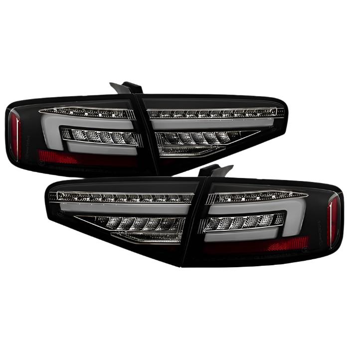 SPY5087171-Spyder 13-16 Audi A4 4DR LED Tail Lights LED Clear Reverse Lights - Black ALT-YD-AA413-SEQ-BK-Tail Lights-SPYDER