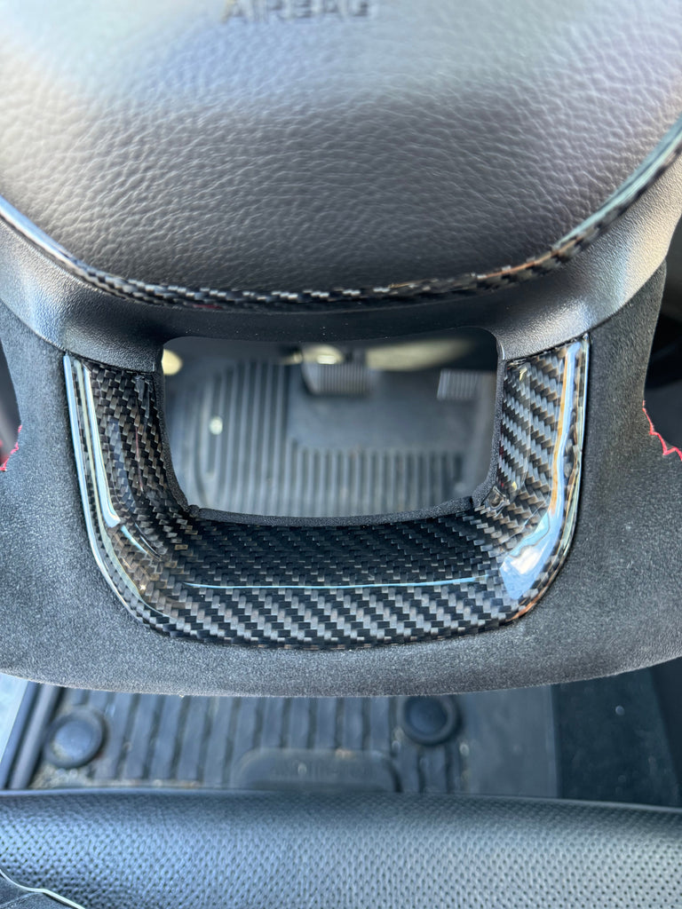 -2019+ RAM 1500/ TRX / RHO carbon fiber steering wheel Lower Trim Cap-Dash & Interior Trim-Exotic Innovations