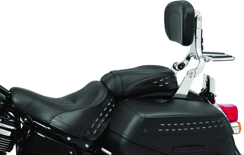 KUR7080-Kuryakyn Fixed Mounts Multi-Purpose Driver & Passenger Backrest 18-Up Softail Black-Seats-Kuryakyn