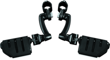 Load image into Gallery viewer, KUR7599-Kuryakyn Longhorn Trident Offset Highway Pegs With 1-1/2in Clamps Black-Footpegs-Kuryakyn
