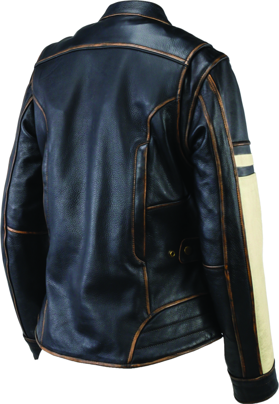 RIV094388-River Road Dame Vintage Leather Jacket Black Womens - Small-Jackets - Leather-River Road