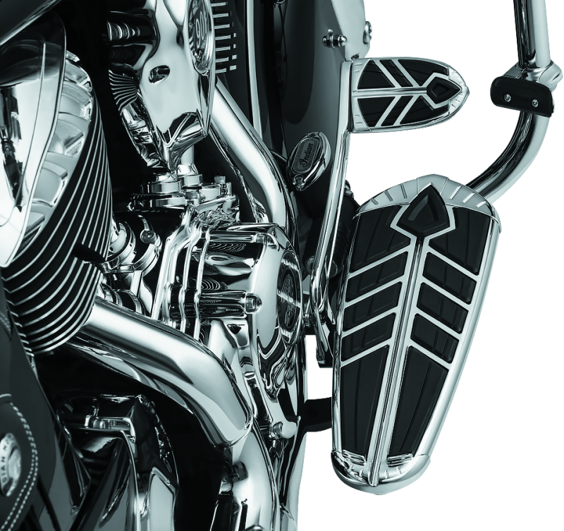 KUR5650-Kuryakyn Spear Driver Floorboard Inserts Indian Chrome-Footpegs-Kuryakyn