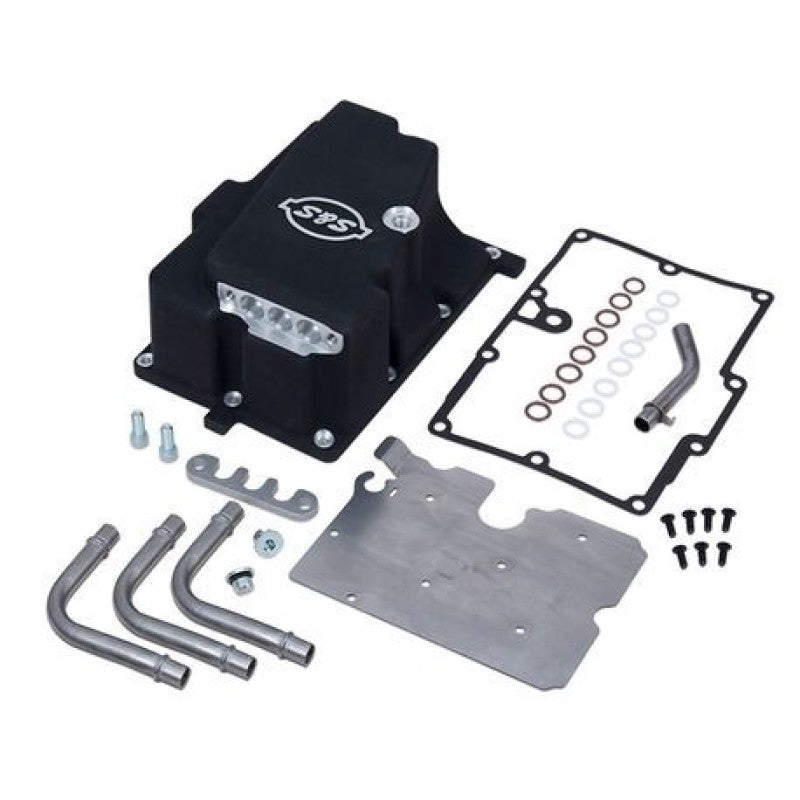 S&S Cycle 2006 Dyna Models Oil Supply Line Installation Kit - Wrinkle Black-Oil Line Kits-S&S Cycle