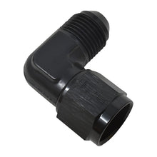 Load image into Gallery viewer, Russell Performance -6 AN 90 Degree Male AN to Female AN Fitting (Black)-Fittings-Russell