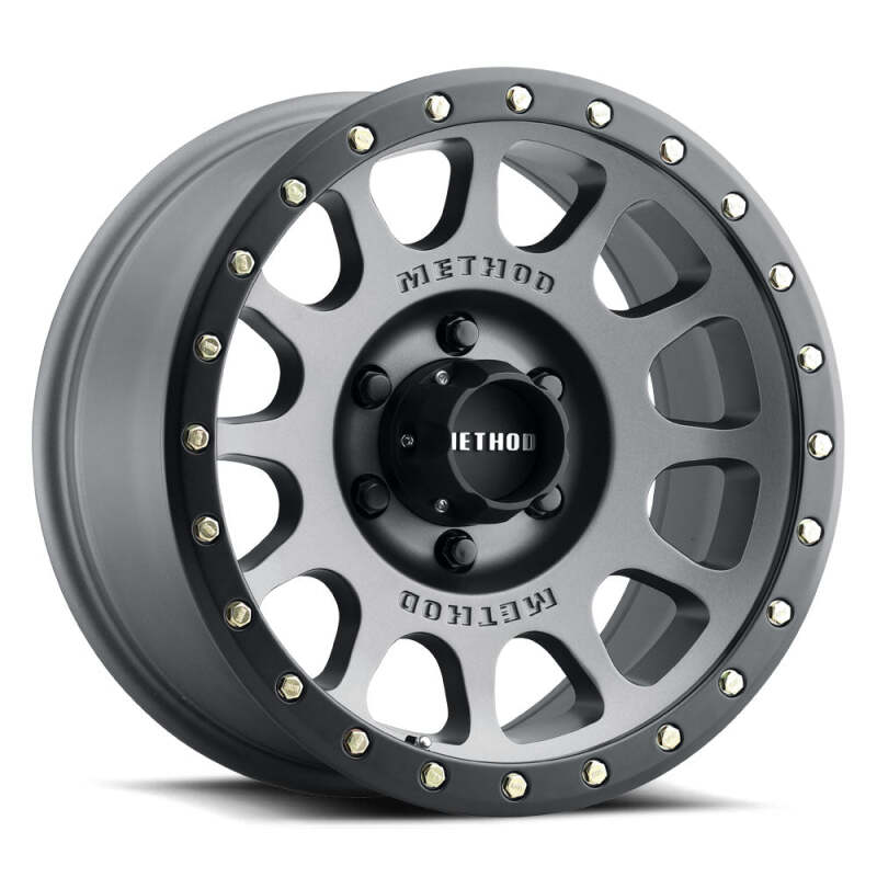 MRWMR30578580800-Method MR305 NV 17x8.5 / 0mm Offset / 8x6.5 BP / 130.81mm CB / Titanium - Matte Black Lip Wheel-Wheels - Cast-Method Wheels