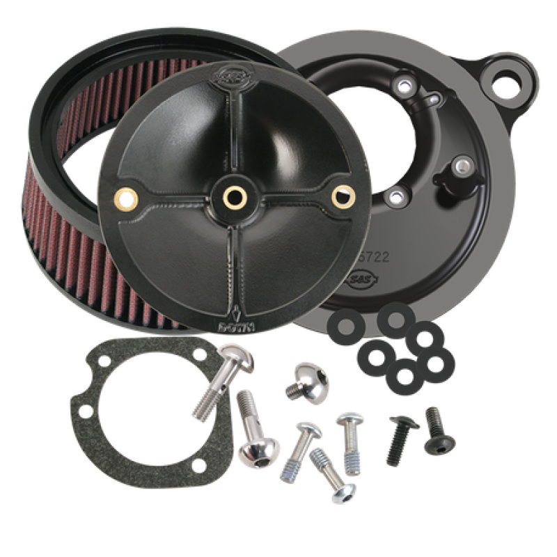 S&S Cycle 08-17 Touring/16-17 Softail Models Stealth Air Cleaner Kit w/o Cover-Air Intake Components-S&S Cycle