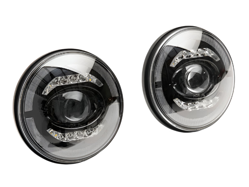 RAXJ132813-Raxiom 07-18 Jeep Wrangler JK Axial Series LED Headlights- Black Housing (Clear Lens)-Headlights-Raxiom