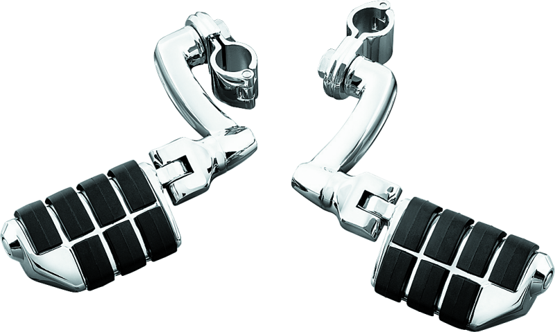 KUR4575-Kuryakyn Longhorn Offset Dually ISO Peg With 1-1/4in Clamp Chrome-Footpegs-Kuryakyn