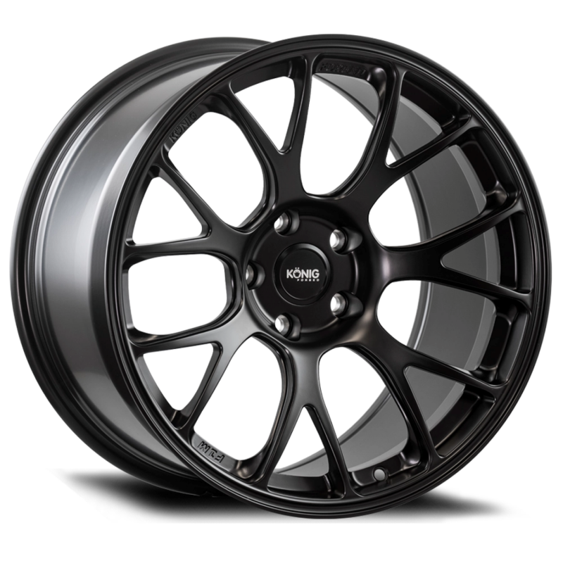 KNGF1MN851435B-Konig Forged F1M 18X9.5 5X114.3 ET35 Satin Black Knurled Bead-Wheels - Forged-Konig