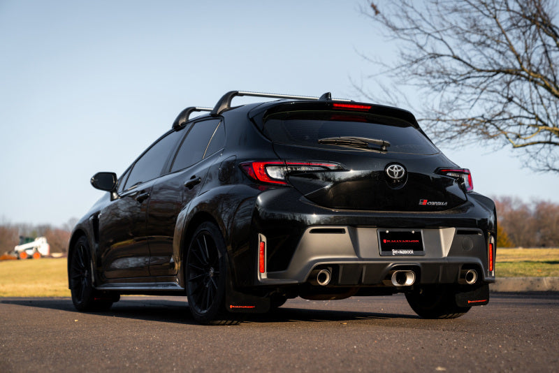 RALMF89-UR-BLK-NB-Rally Armor 23-24 Toyota GR Corolla Black Mud Flap w/ Light Blue Logo-Mud Flaps-Rally Armor