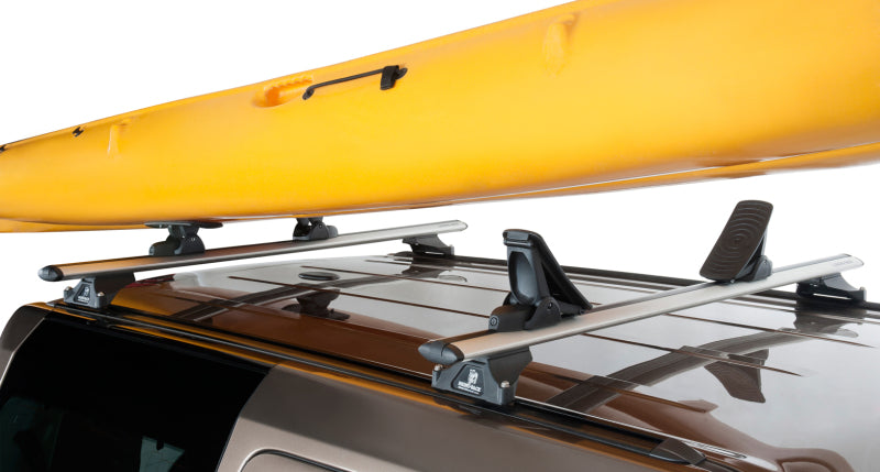 Rhino-Rack Nautic 581 rear loading kayak carrier extended on roof rack