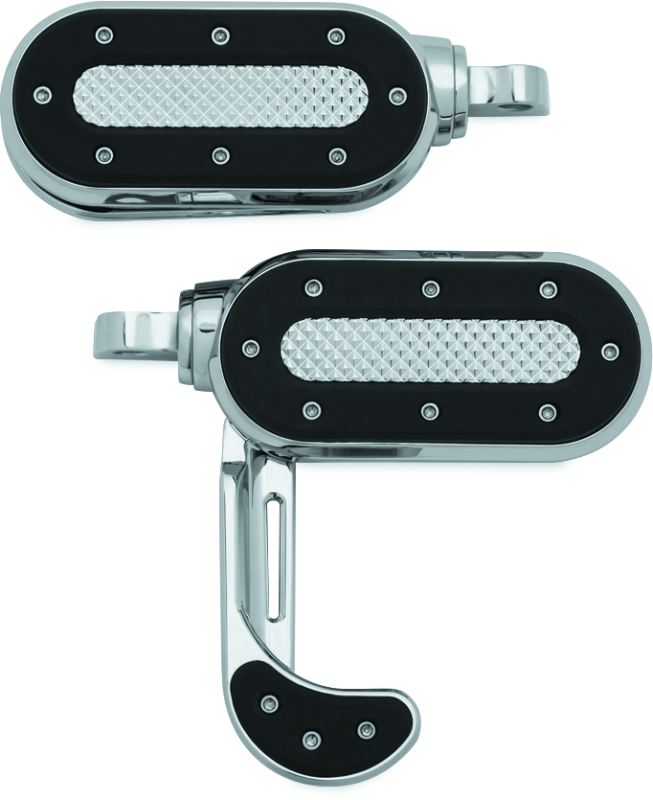 KUR7027-Kuryakyn Heavy Industry Switchblade With Adapter Chrome-Footpegs-Kuryakyn