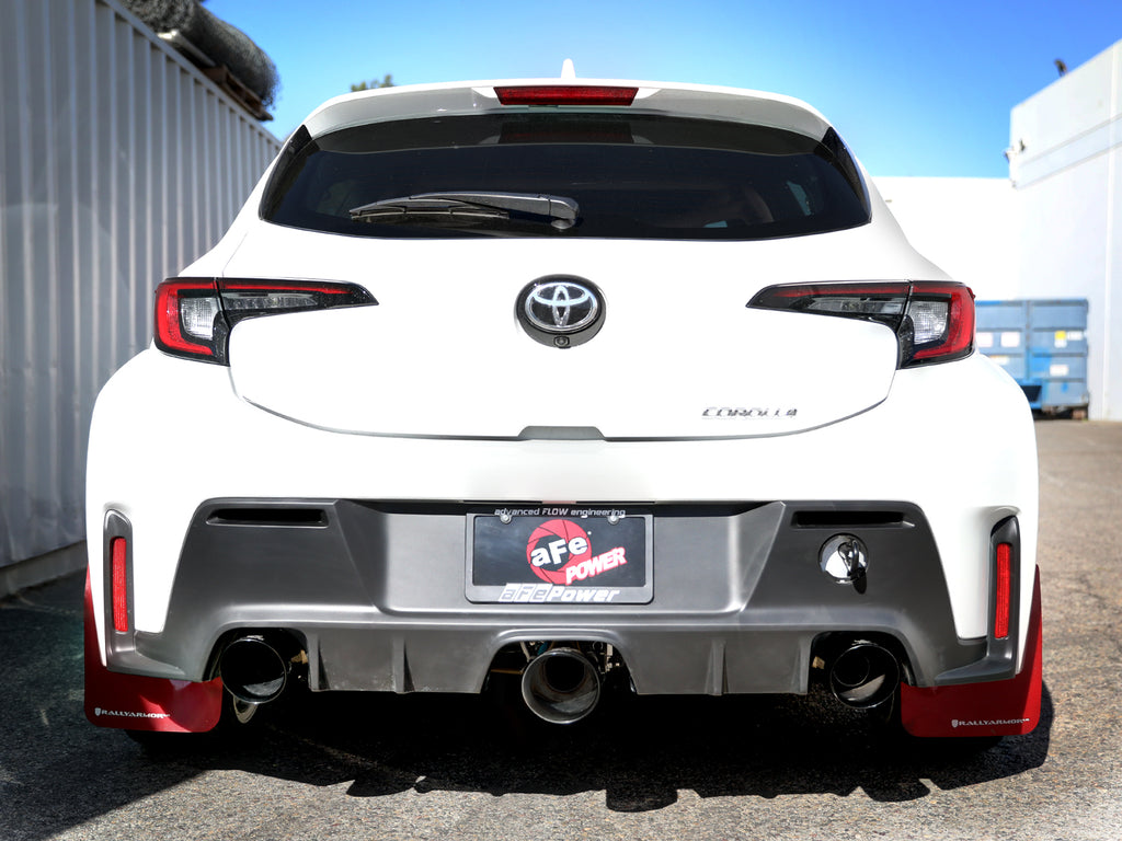 aFe aFe 23-24 Toyota GR Corolla L3 1.6L (t) Gemini XV 3in to 2-1/2in Cat Back Exhaust w/ Black Tips