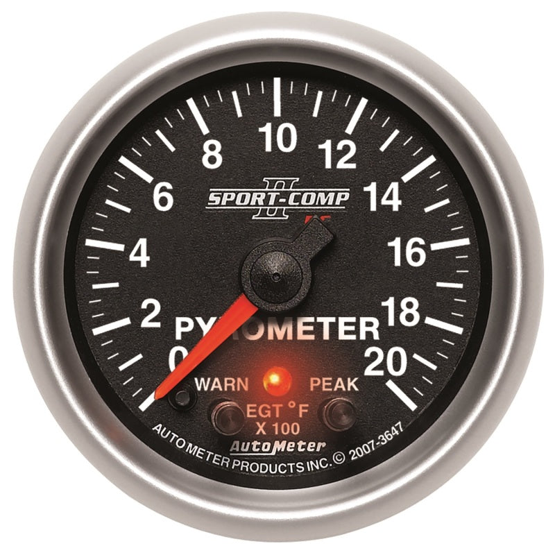 Autometer Elite 52.4mm 0-2000F Pyrometer Peak & Warn w/ Electronic Control Gauge-Gauges-AutoMeter