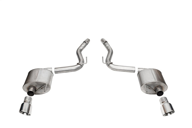 Corsa 2024 Ford Mustang GT Touring Axle-Back Dual Rear Exit with 4.5in Pro Series Polished Tips-Axle Back-CORSA Performance