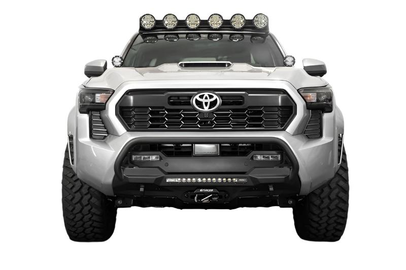 ADDF6703512601NA-ADD 2024+ Toyota Tacoma Stealth Center Mount Winch Front Bumper w/ Top Hoop-Bumpers - Steel-Addictive Desert Designs