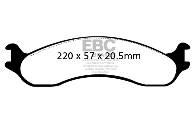 EBC 98-03 Dodge B250 B2500 Cargo 2500 Van 3/4 Ton Yellowstuff Front Brake Pads-Brake Pads - Performance-EBC