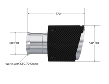 Load image into Gallery viewer, MBRPT5197CF-MBRP 15-23 Dodge Charger 5.7L/6.2L/6.4L T304 3in ID / 5in OD Out / 8in Length Angle Cut Carbon Tip-Tips-MBRP