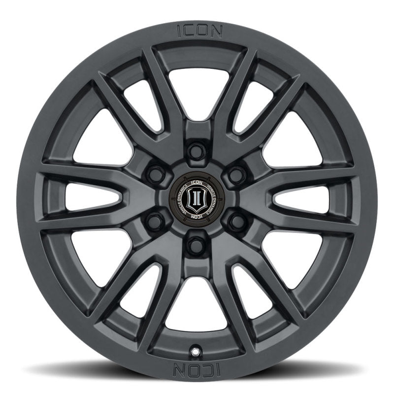 ICO2417859057SB-ICON Vector 6 17x8.5 6x5.5 25mm Offset 5.75in BS 95.1mm Bore Satin Black Wheel-Wheels - Cast-ICON