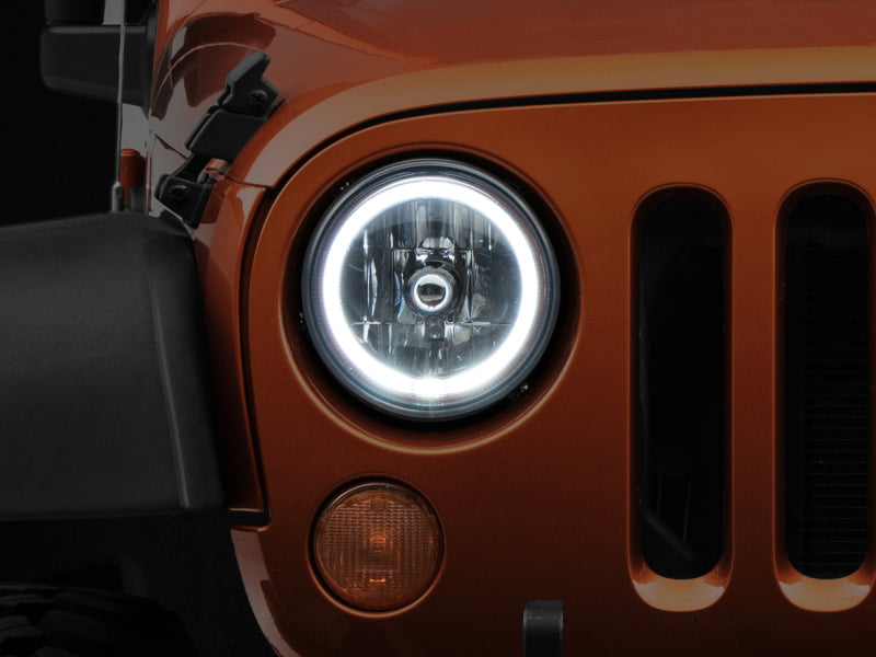 RAXJ121871-Raxiom 07-18 Jeep Wrangler JK LED Halo Headlights- Chrome Housing (Clear Lens)-Headlights-Raxiom