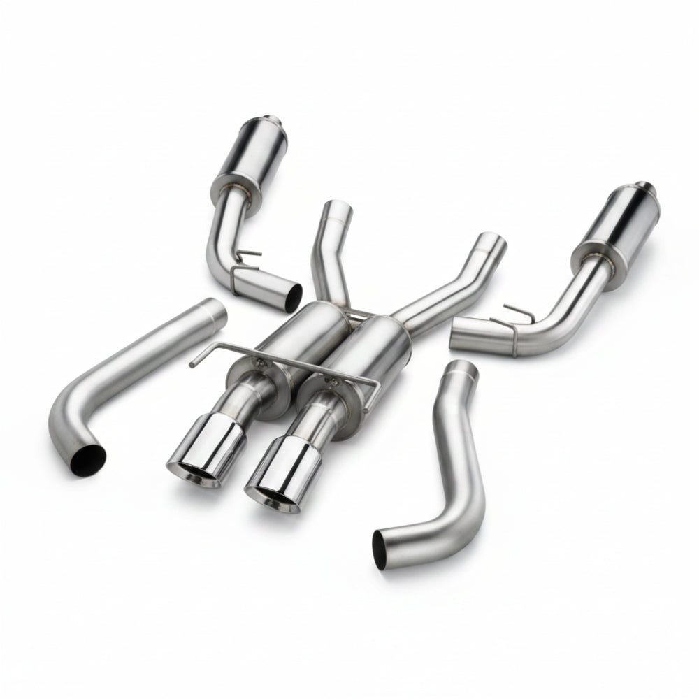 CORSA 14111CB stainless steel mufflers and over-axle pipes, cat-back exhaust components
