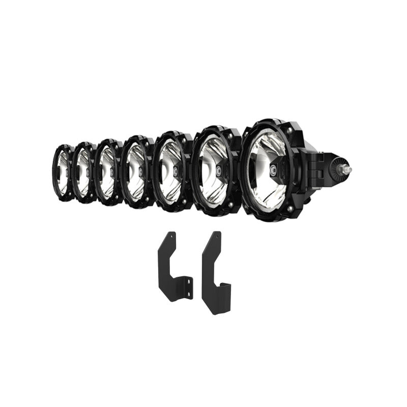 KCL91344-KC HiLiTES 11-16 Ford Super Duty Gravity LED Pro6 7-Light Bar Kit - Front Bumper-Light Bars & Cubes-KC HiLiTES