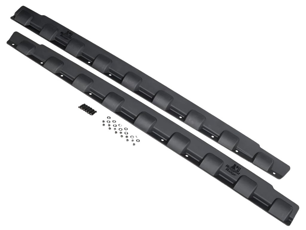 RUG11651.61-Rugged Ridge Rocker Guard Kit Body Armor 4 Door 18-20 Jeep Wrangler JL-Body Armor & Rock Rails-Rugged Ridge