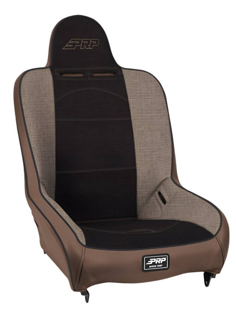 PRPA100110-64-PRP Premier High Back Suspension Seat (Two Neck Slots) - Tan / Black-Seats-PRP Seats