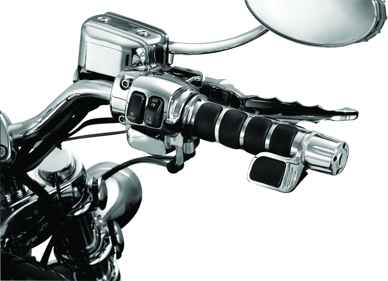 KUR6342-Kuryakyn Premium ISO Grip With Throttle Boss Dual Cable Chrome-Grips-Kuryakyn