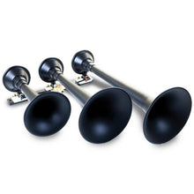 Load image into Gallery viewer, KLE730-Kleinn Black Triple Horn/ 18.25In/ 14.75In/10In - XCR2.0 Coated Spun Steel-Horns-Kleinn Air Horns