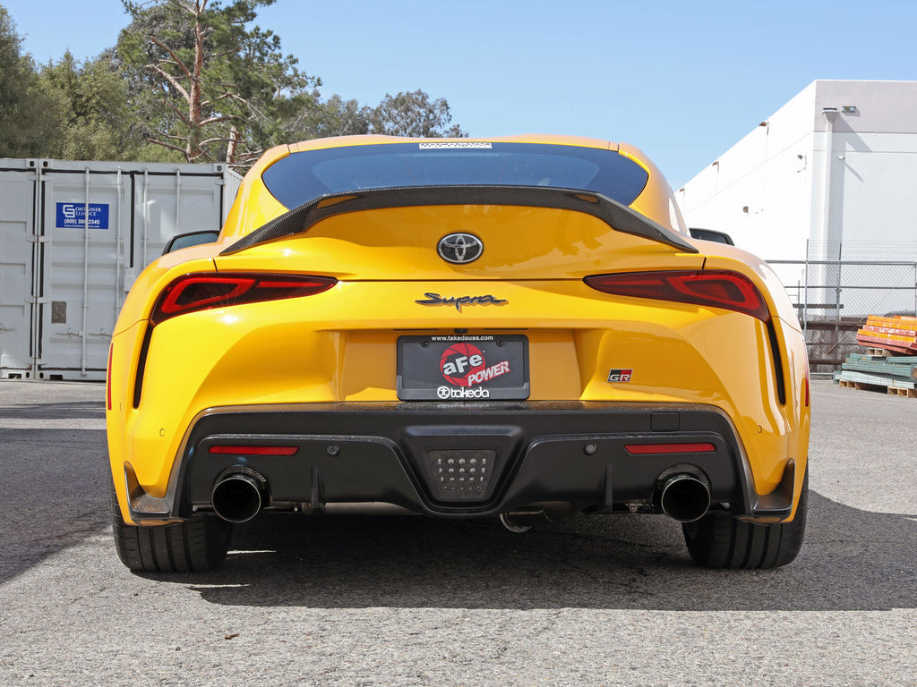 aFe aFe POWER Takeda 2021 Toyota Supra 2.0L (t) 2.5in-3in 304 SS CB Exhaust w/ Blue Tips