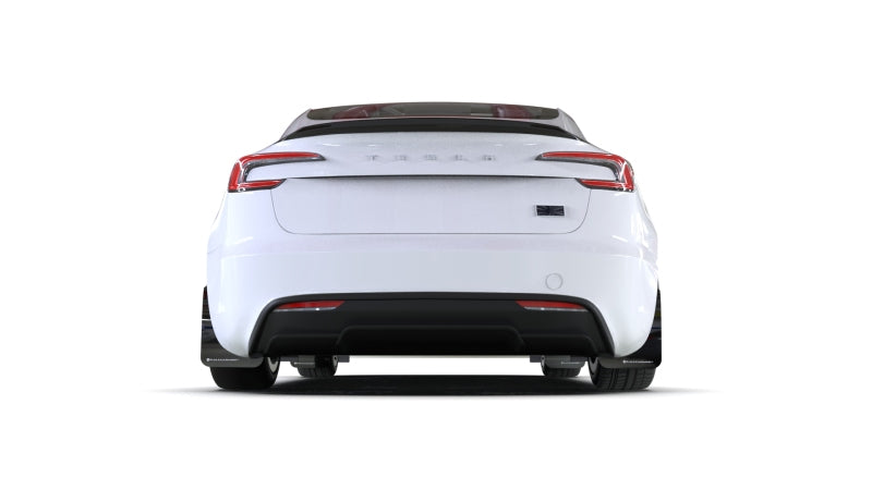 RALMF122-UR-BLK-DGRY-Rally Armor 2024 Tesla Model 3 Highland Black UR Mud Flap Dark Grey Logo-Mud Flaps-Rally Armor