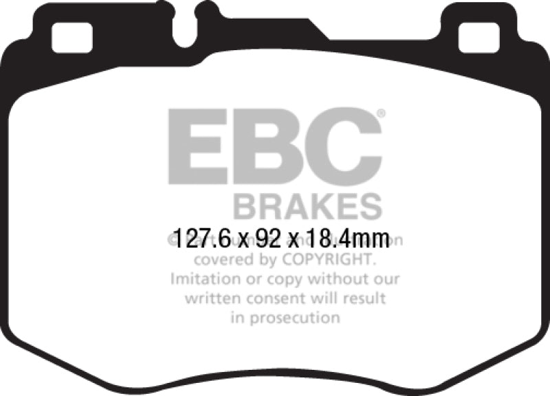 EBC 15-16 Mercedes-Benz C400 (W205) 3.0 Twin Turbo 4-Matic Yellowstuff Front Brake Pads-Brake Pads - Performance-EBC