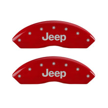 Load image into Gallery viewer, MGP42007SJEPRD-MGP 4 Caliper Covers Engraved Front &amp; Rear JEEP Red finish silver ch-Caliper Covers-MGP
